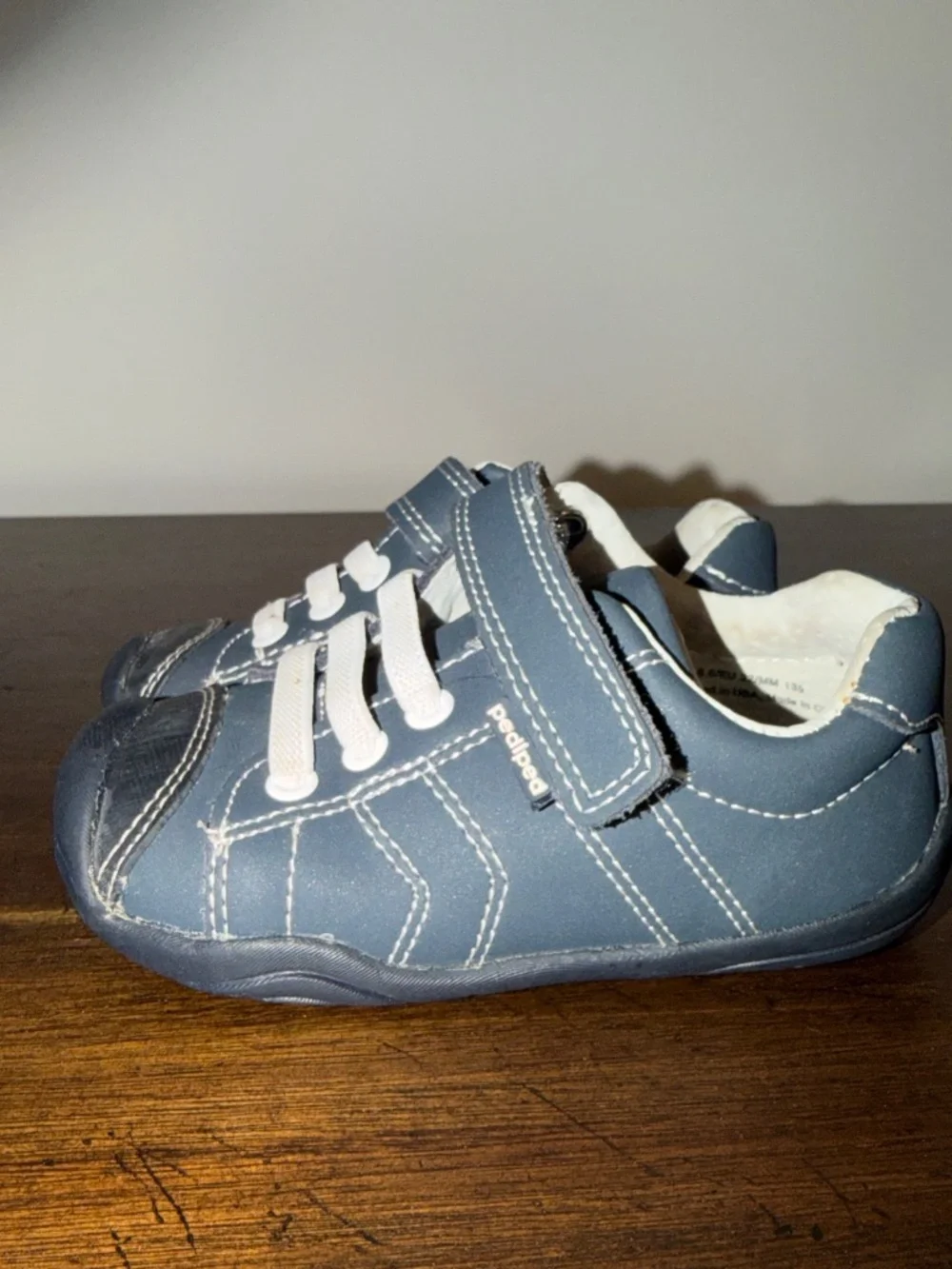 Pediped Toddler Boy's Navy Jake Shoe Sz 22 US 6-6.5 Leather Walking Supportive